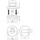 WC-sluiting verdekt ø53x8mm met nokken en stift 8x8mm antraciet grijs
