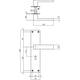 Deurkruk Amsterdam met schild rechthoekig 250x55x2mm sleutelgat 110mm rvs