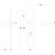 Deurkruk Rond op schild verdekt ovaal 220x42mm wc 63/8mm rvs