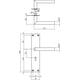 Deurkruk Jura met schild rechthoekig 250x55x2mm sleutelgat 56mm rvs