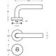 Deurkruk Half rond/90°op rozet verdekt ø55x8mm met nokken en WC-sluiting met stift 8x8mm rvs