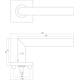 Deurkruk Jura op rozet verdekt 53x53x8mm met nokken en WC-sluiting met stift 8x8mm rvs