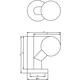 Knoprozet verdekt ø53x10mm met nokken en vaste knop bol/schuin rvs