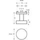Knoprozet verdekt ø53x8mm met nokken en vaste knop plat excentrisch met wisselstift rvs