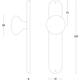 Knopschild ovaal 220x41x8mm met vaste knop paddenstoel blind rvs