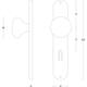 Knopschild ovaal 220x41x8mm met vaste knop paddenstoel sleutelgat 72mm rvs