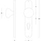 Knopschild ovaal 220x41x8mm met vaste knop paddenstoel profielcilindergat 72mm rvs