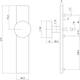 Knopschild rechthoekig verdekt 219x41x8mm met nokken en vaste knop plat blind rvs