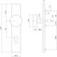Knopschild rechthoekig verdekt 219x41x8mm met nokken en vaste knop plat profielcilindergat 55mm rvs