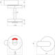 WC-sluiting verdekt ø53x10mm met comfortknop en stift 8x8mm rvs