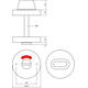WC-sluiting verdekt ø53x10mm met stift 8x8mm rvs