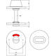 WC-sluiting verdekt ø53x5mm met stift 5x5mm rvs