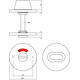 WC-sluiting verdekt ø53x5mm met stift 6x6mm rvs