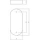 Afdekrozet verdekt ovaal 65x30x10mm rvs