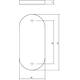 Afdekrozet verdekt ovaal 65x30x5mm rvs