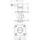 WC-sluiting 42x42x2mm met stift 8x8mm rvs