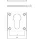 Cilinderrozetten 42x42x2mm rvs