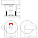 WC-sluiting verdekt ø53x5mm met comfortknop en stift 8x8mm rvs