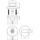 WC-sluiting verdekt ø53x8mm stiftbediening met nokken en stift 8x8mm rvs