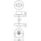 WC-sluiting verdekt ø53x10mm stiftbediening met stift 8x8mm rvs