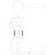 Knop/kruk garnituur links Half rond/90° op rozet verdekt ø55x8mm en cilinderrozetten rvs