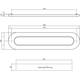 Briefplaat ovaal 340x80mm met verende klep binnendraaiend rvs
