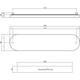 Briefplaat ovaal 340x80mm verdekt rvs
