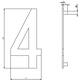 Huisnummer 4 150mm rvs