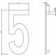 Huisnummer 5 150mm rvs