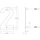 Huisnummer 2 150mm rvs
