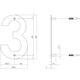 Huisnummer 3 150mm rvs