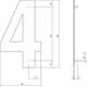 Huisnummer 4 XL 300mm rvs
