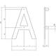 Huisletter A 100mm rvs