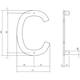 Huisletter C 100mm rvs