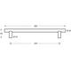 Deurgreep T-vorm 300x65x20mm hart op hart 200mm rvs