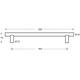 Deurgreep T-vorm 500x70x25mm hart op hart 300mm rvs
