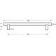 Deurgreep T-vorm 700x70x25mm hart op hart 500mm rvs