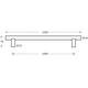Deurgreep T-vorm 1200x70x25mm hart op hart 1000mm rvs