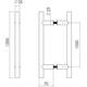 Deurgrepen T-vorm 1200x70x25mm hart op hart 1000mm rvs