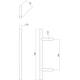 Deurgreep T-schuin 700x85x25mm hart op hart 500mm rvs