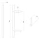 Deurgreep T-schuin 600x90x30mm hart op hart 400mm rvs