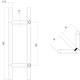 Deurgrepen T-schuin 600x90x30mm hart op hart 400mm rvs