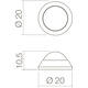 Deurstop bol ø20x10mm wandmontage rvs