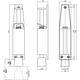 Deurvastzetter met voetrem 180(225)x35mm rvs