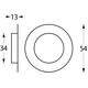 Schuifdeurkom rond 34/55mm verdekt rvs