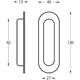 Schuifdeurkom ovaal 120x40mm verdekt rvs