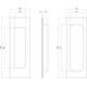 Schuifdeurkom rechthoekig 120x40mm met ovale achterkast, verdekt rvs