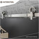 Schuifdeursysteem 2x1 meter met hangrollen open wiel top 155mm rvs