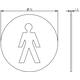 Pictogram zelfklevend rond ø76mm WC heren rvs