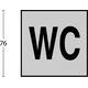 Pictogram zelfklevend vierkant 76x76mm WC minder valide rvs